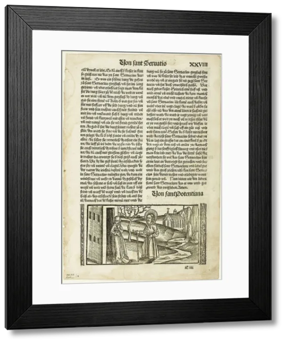 Framed Print : Illustration from Das Leben der Heiligen, plate sixteen from Woodcuts... 1513, assembled...1937. Creators: Unknown, Max Geisberg Framed Print : Illustration from Das Leben der Heiligen, plate sixteen from Woodcuts... 1513, assembled...1937. Creators: Unknown, Max Geisberg