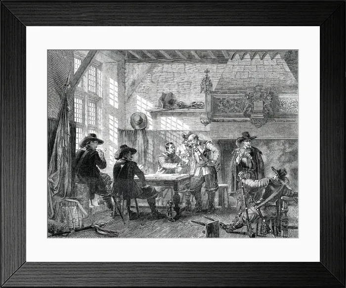 Framed Print : The Guard Room - painted by L. Haghe, 1850. Creator: Walter Mason Framed Print : The Guard Room - painted by L. Haghe, 1850. Creator: Walter Mason