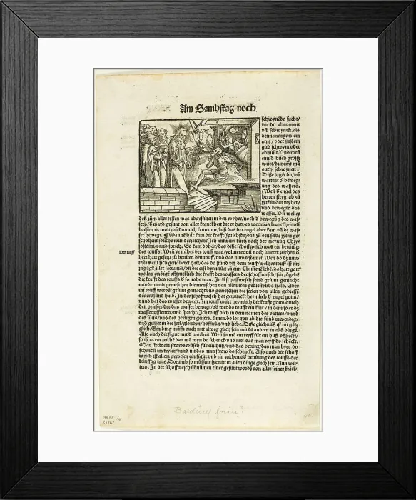 Framed Print : Illustration from Das Buch der Evangelien, plate eighteen from Woodcuts...assembled... 1937. Creators: Unknown, Max Geisberg Framed Print : Illustration from Das Buch der Evangelien, plate eighteen from Woodcuts...assembled... 1937. Creators: Unknown, Max Geisberg