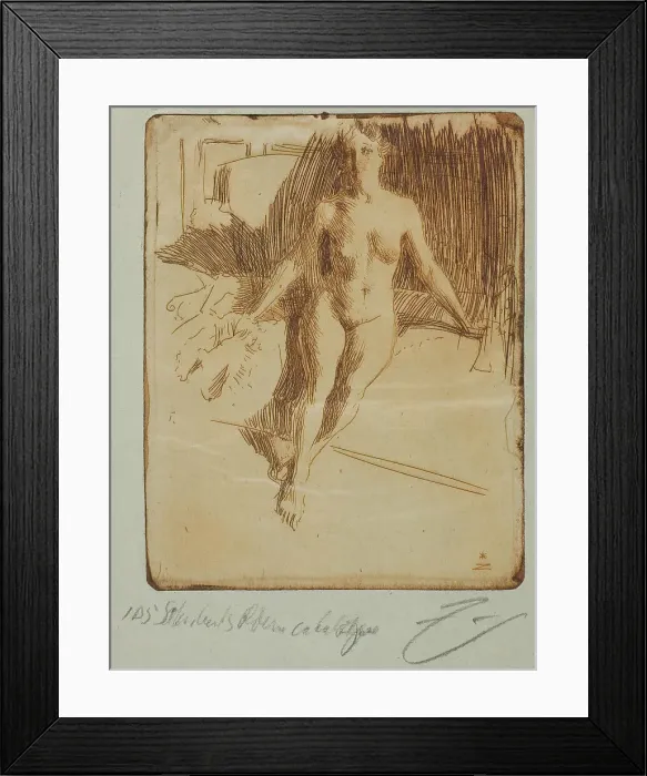Framed Print : Study from Model, 1898. Creator: Anders Leonard Zorn Framed Print : Study from Model, 1898. Creator: Anders Leonard Zorn