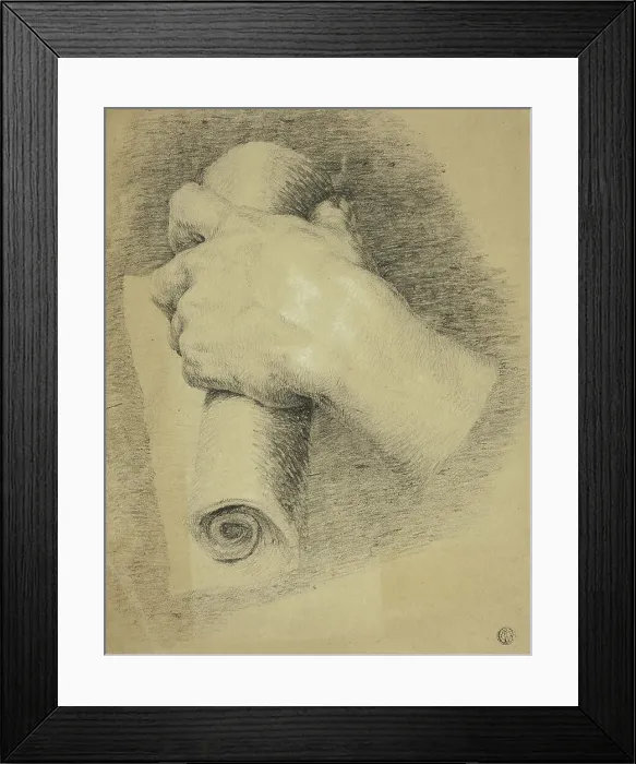 Framed Print : Hand Holding Roll of Papers, n.d. Creator: Charles Lucy Framed Print : Hand Holding Roll of Papers, n.d. Creator: Charles Lucy