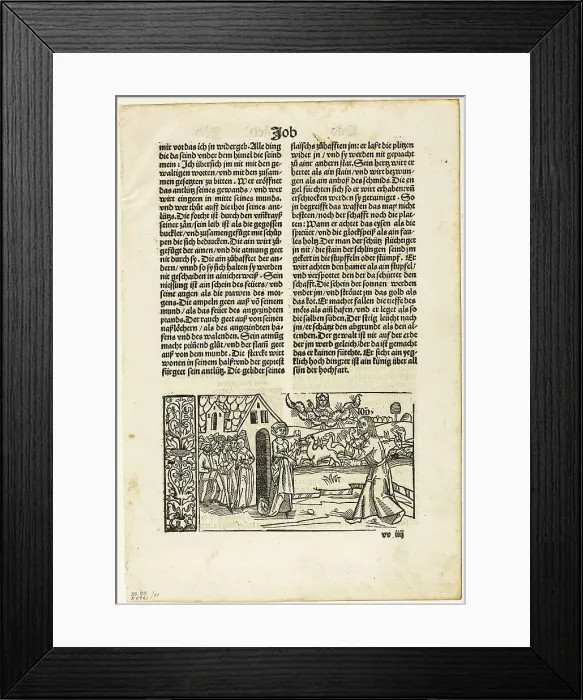 Framed Print : Illustration from the 14th German Bible, plate 21 from Woodcuts... 1518, assembled...1937. Creators: Unknown, Max Geisberg Framed Print : Illustration from the 14th German Bible, plate 21 from Woodcuts... 1518, assembled...1937. Creators: Unknown, Max Geisberg