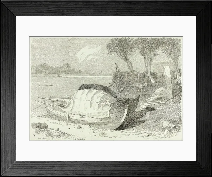 Framed Print : Shored Boats, October 16, 1809. Creator: Cornelius Varley Framed Print : Shored Boats, October 16, 1809. Creator: Cornelius Varley