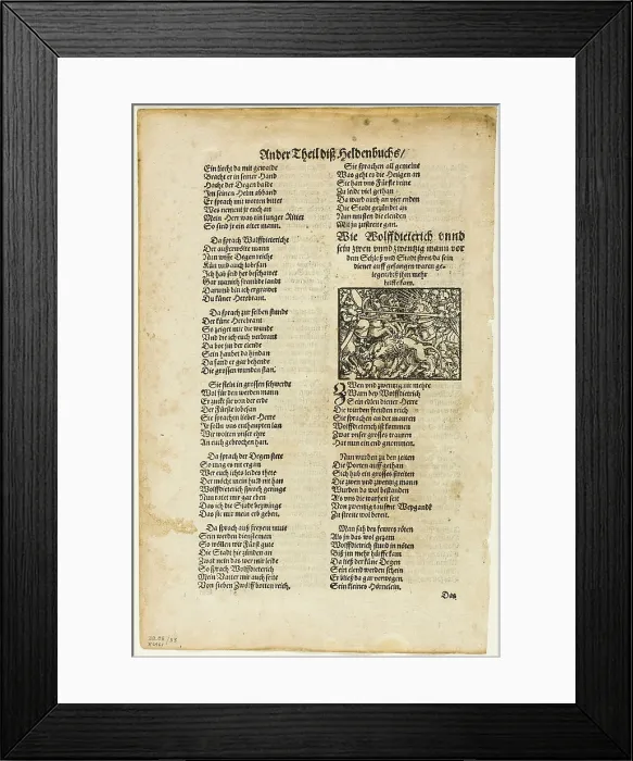Framed Print : Illustration from Das Heldenbuch, plate 33 from Woodcuts... 1560, assembled...1937. Creators: Unknown, Max Geisberg Framed Print : Illustration from Das Heldenbuch, plate 33 from Woodcuts... 1560, assembled...1937. Creators: Unknown, Max Geisberg