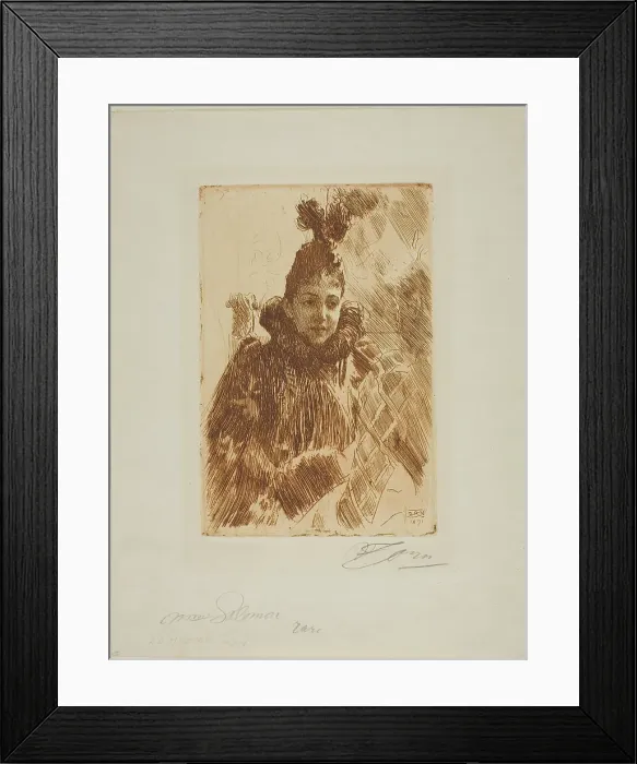 Framed Print : Mme Salomon, 1891. Creator: Anders Leonard Zorn Framed Print : Mme Salomon, 1891. Creator: Anders Leonard Zorn
