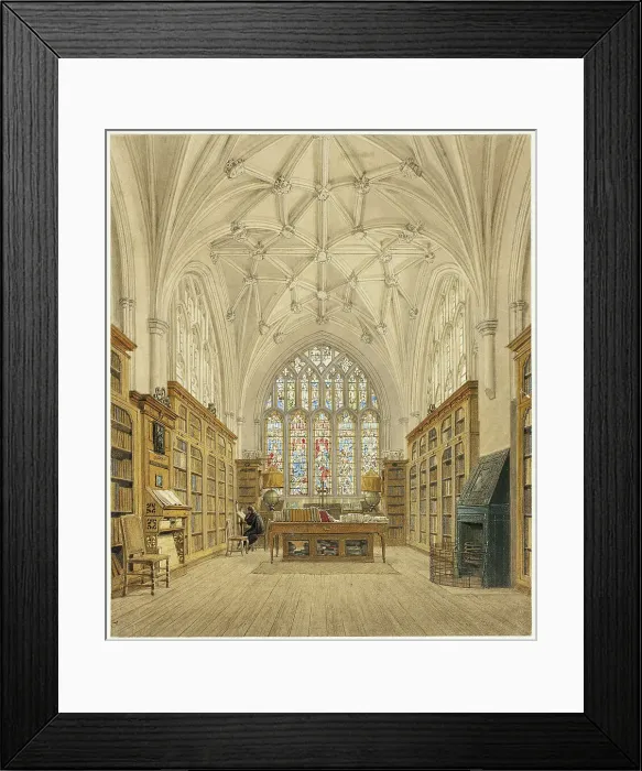 Framed Print : Library of Winchester College, c. 1816. Creator: Frederick Mackenzie Framed Print : Library of Winchester College, c. 1816. Creator: Frederick Mackenzie