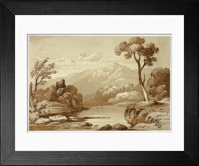 Framed Print : Mountainous Landscape with River, n.d. Creator: James Robertson Framed Print : Mountainous Landscape with River, n.d. Creator: James Robertson