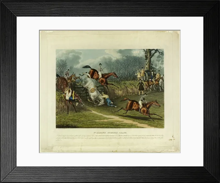Framed Print : Saint Albans Steeplechase, 1837. Creator: Charles Hunt Framed Print : Saint Albans Steeplechase, 1837. Creator: Charles Hunt
