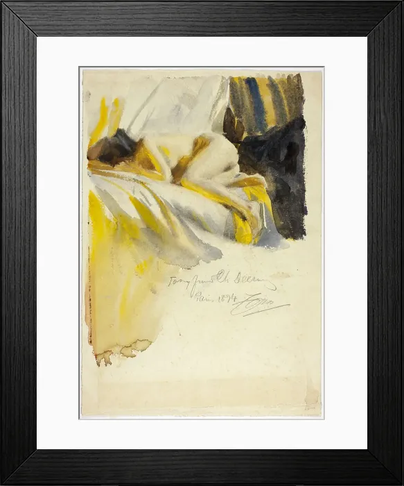 Framed Print : Nude Lying On Bed, 1894. Creator: Anders Leonard Zorn Framed Print : Nude Lying On Bed, 1894. Creator: Anders Leonard Zorn