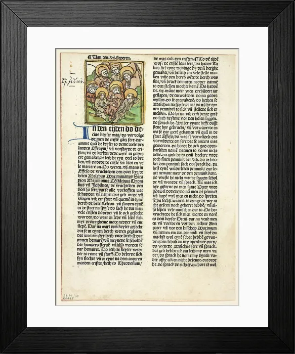 Framed Print : The Seven Sleepers from Der Heiligen Leben, Sommerteil (Lives of the... 1487, assembled 1929. Creators: Unknown, Simon Koch, Jacobus de Voragine, Wilhelm Ludwig Schreiber) Framed Print : The Seven Sleepers from Der Heiligen Leben, Sommerteil (Lives of the... 1487, assembled 1929. Creators: Unknown, Simon Koch, Jacobus de Voragine, Wilhelm Ludwig Schreiber)