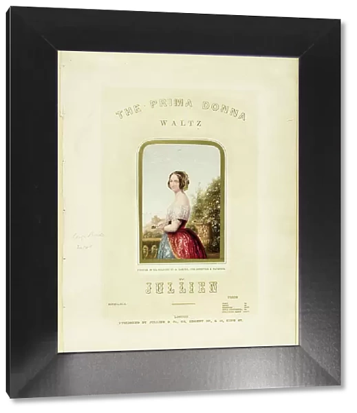 The Bride, cover for The Prima Donna Waltz sheet music, 1850. Creator: George Baxter