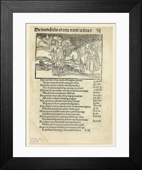 Framed Print : Beggars and Their Vanities (recto) and Of Irate Women (verso) from...1497...assembled 1929. Creators: Unknown, Johann Reinhard Grüninger, Sebastian Brant, Wilhelm Ludwig Schreiber Framed Print : Beggars and Their Vanities (recto) and Of Irate Women (verso) from...1497...assembled 1929. Creators: Unknown, Johann Reinhard Grüninger, Sebastian Brant, Wilhelm Ludwig Schreiber