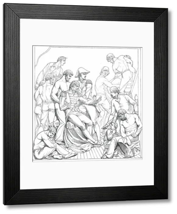 Framed Print : Bronze Alto-Rilievo, by Woodington, for the Nelson Monument, Trafalgar-Square... 1850. Creator: Unknown Framed Print : Bronze Alto-Rilievo, by Woodington, for the Nelson Monument, Trafalgar-Square... 1850. Creator: Unknown