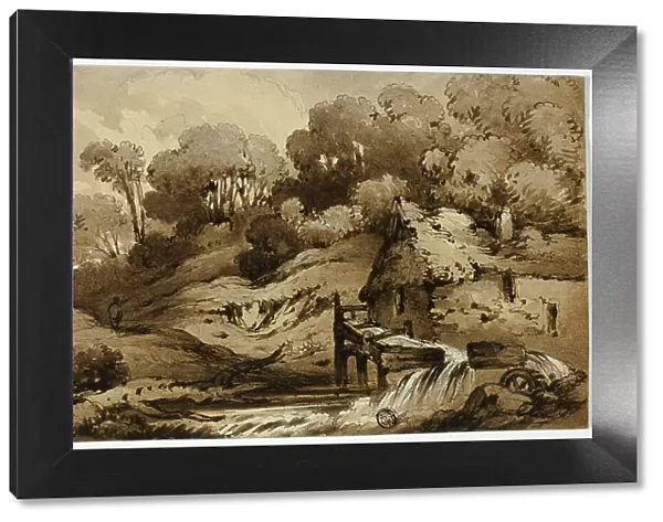 Wooded Landscape with Watermill beside Stream, n.d. Creator: James Robertson