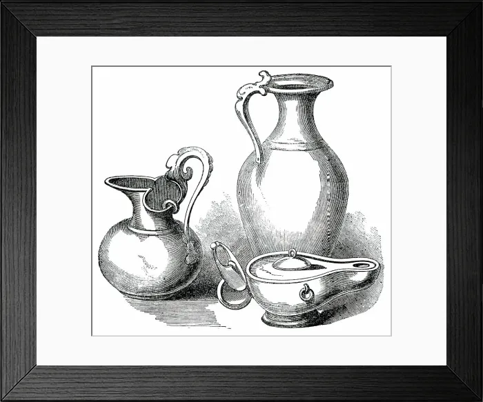 Framed Print : Bronze Vases, Romano-British, 1850. Creator: Unknown Framed Print : Bronze Vases, Romano-British, 1850. Creator: Unknown