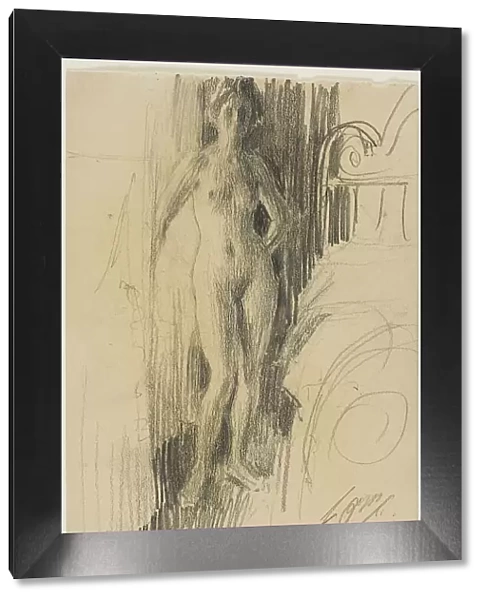 Nude Figure Standing Near a Bed, 1900 / 03. Creator: Anders Leonard Zorn