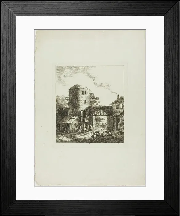 Framed Print : Procession through a Rustic Gate, 1764. Creator: Salomon Gessner Framed Print : Procession through a Rustic Gate, 1764. Creator: Salomon Gessner