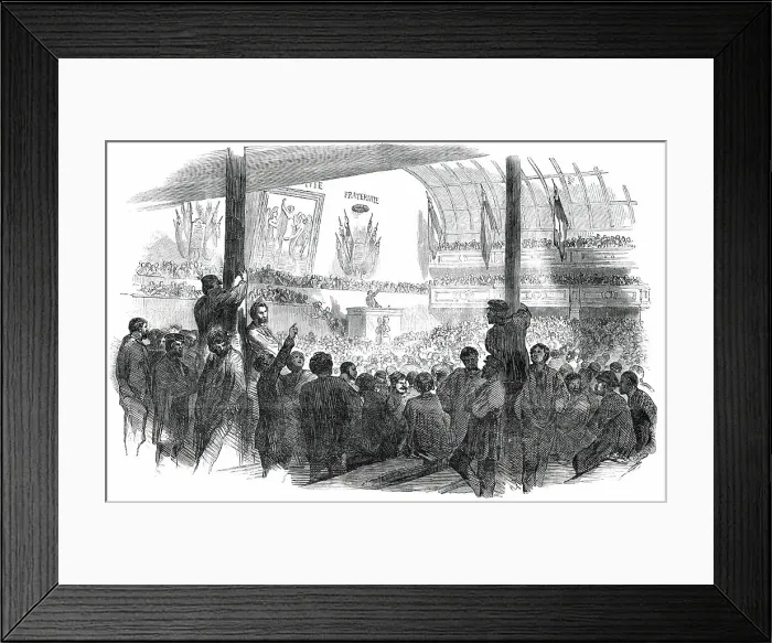 Framed Print : Electoral Meeting in the Salle Martel, Paris, 1850. Creator: Smyth Framed Print : Electoral Meeting in the Salle Martel, Paris, 1850. Creator: Smyth