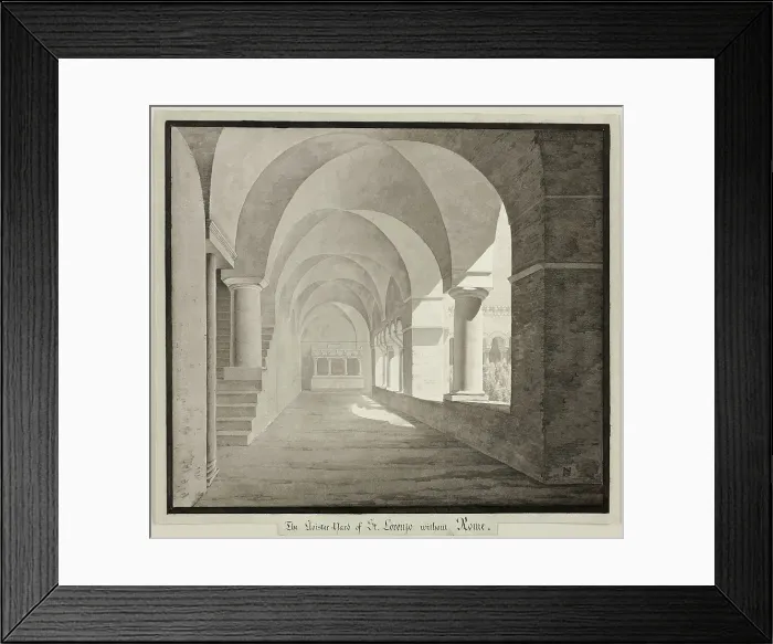 Framed Print : The Cloister of San Lorenzo Fuori le Mura, Rome, 1827. Creator: Unknown Framed Print : The Cloister of San Lorenzo Fuori le Mura, Rome, 1827. Creator: Unknown