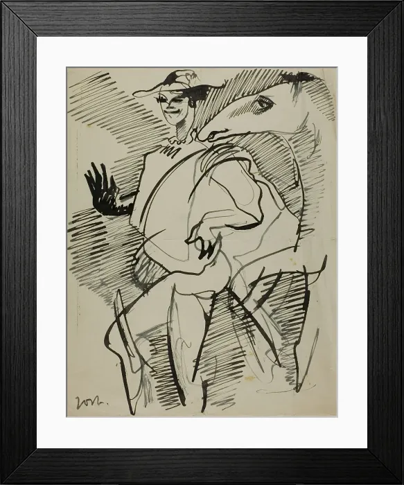 Framed Print : Man with Horse, n.d. Creator: Anders Leonard Zorn Framed Print : Man with Horse, n.d. Creator: Anders Leonard Zorn