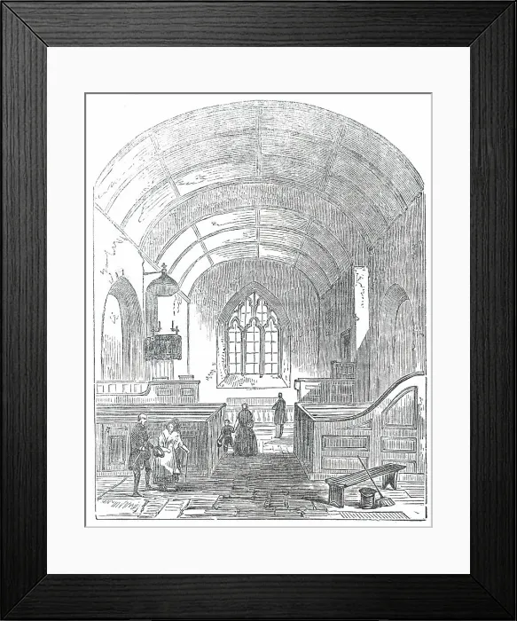 Framed Print : Interior of Brampford Speke Church, Devon, 1850. Creator: Unknown Framed Print : Interior of Brampford Speke Church, Devon, 1850. Creator: Unknown