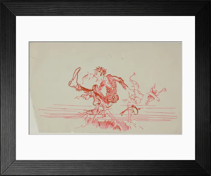 Framed Print : Man Attacked by Several Fish, n.d. Creator: Anders Leonard Zorn Framed Print : Man Attacked by Several Fish, n.d. Creator: Anders Leonard Zorn