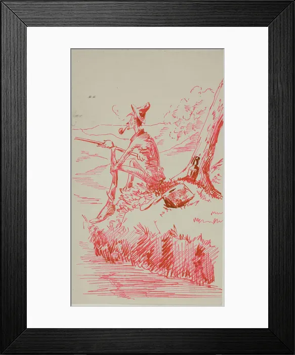 Framed Print : Man Fishing on Bank of River, n.d. Creator: Anders Leonard Zorn Framed Print : Man Fishing on Bank of River, n.d. Creator: Anders Leonard Zorn