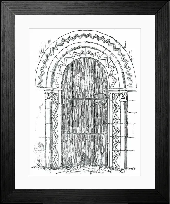 Framed Print : Door of Upton Church, Bucks. 1850. Creator: Unknown Framed Print : Door of Upton Church, Bucks. 1850. Creator: Unknown