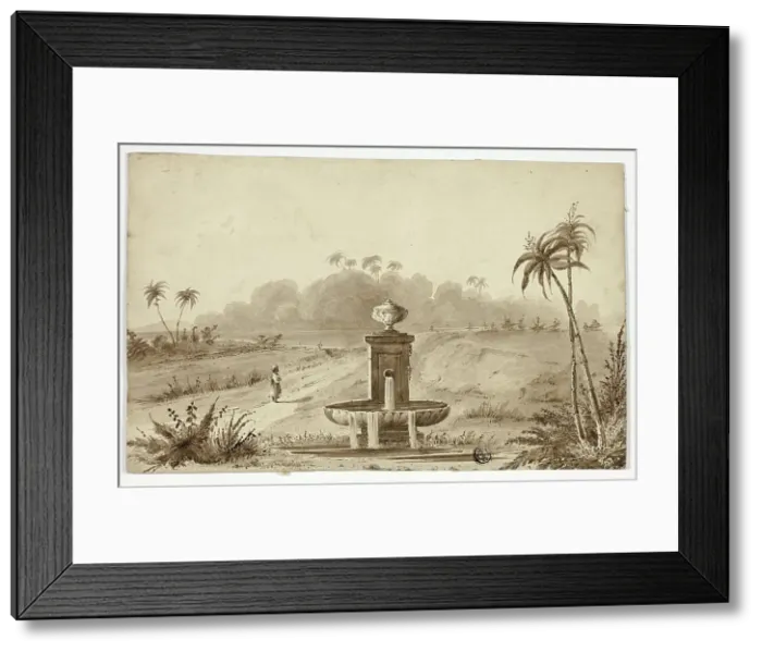 Framed Print : Fountain in Oasis, n.d. Creator: Unknown Framed Print : Fountain in Oasis, n.d. Creator: Unknown