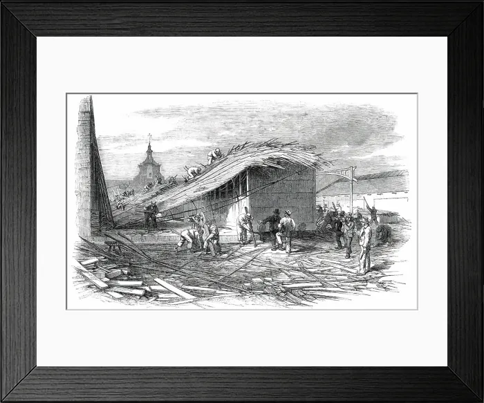 Framed Print : The Bricklayers Arms Railway Station, after the Late Accident, 1850. Creator: Unknown Framed Print : The Bricklayers Arms Railway Station, after the Late Accident, 1850. Creator: Unknown