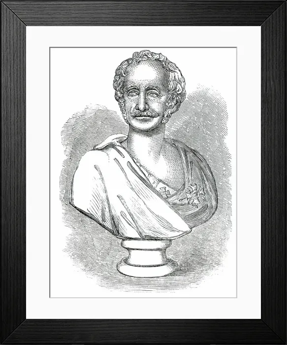 Framed Print : Bust of Viscount Gough, by G. G. Adams, 1850. Creator: Unknown Framed Print : Bust of Viscount Gough, by G. G. Adams, 1850. Creator: Unknown
