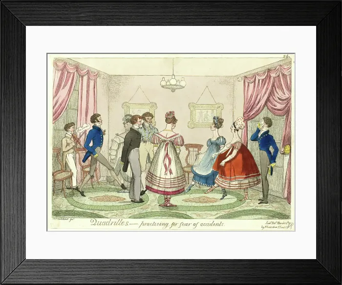 Framed Print : Quadrilles - Practising for Fear of Accidents, published March 24, 1817. Creator: Isaac Robert Cruikshank Framed Print : Quadrilles - Practising for Fear of Accidents, published March 24, 1817. Creator: Isaac Robert Cruikshank