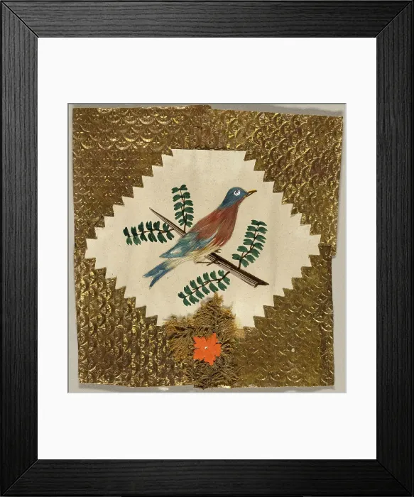 Framed Print : Untitled Valentine (Robin on a Branch), n.d. Creator: Unknown
