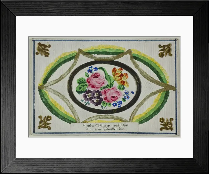 Framed Print : Wandle Blättchen mandle hin, Wo ich in Gedanken bin (valentine), n.d. Creator: Unknown Framed Print : Wandle Blättchen mandle hin, Wo ich in Gedanken bin (valentine), n.d. Creator: Unknown