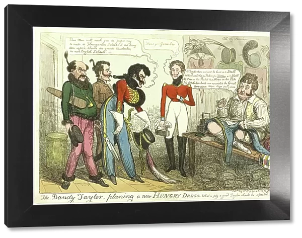 The Dandy Tailor, Planing a New Hungry Dress, published May 15, 1819. Creator: Isaac Robert Cruikshank