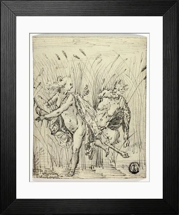 Framed Print : Pan and Syrinx, n.d. Creator: Unknown Framed Print : Pan and Syrinx, n.d. Creator: Unknown