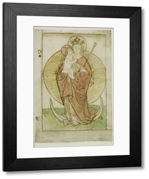 Framed Print : The Virgin and Child with Crown and Sceptre on a Crescent, c. 1460. Creator: Unknown Framed Print : The Virgin and Child with Crown and Sceptre on a Crescent, c. 1460. Creator: Unknown