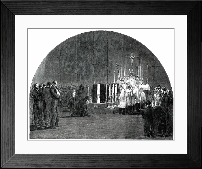 Framed Print : Funeral of Louis-Philippe: the Chapelle Ardente, at Claremont, 1850. Creator: Smyth. Funeral of Louis-Philippe: the Chapelle Ardente, at Claremont, 1850. Creator: Smyth Framed Print : Funeral of Louis-Philippe: the Chapelle Ardente, at Claremont, 1850. Creator: Smyth. Funeral of Louis-Philippe: the Chapelle Ardente, at Claremont, 1850. Creator: Smyth