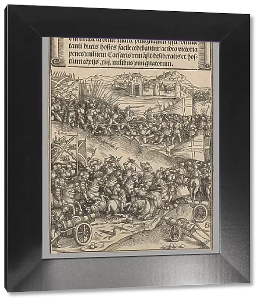 Battle of Guinegate, plate 4 from Historical Scenes from the Life of Emperor... printed c. 1520. Creator: Wolf Traut