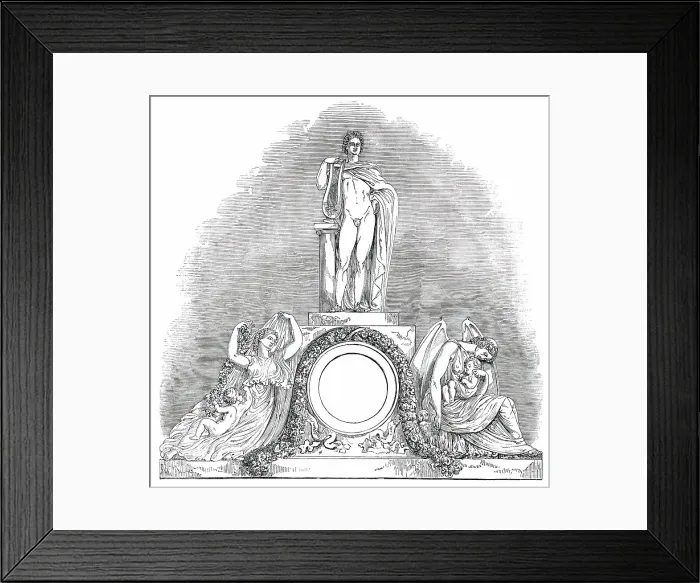 Framed Print : Sculpture of the New Front of Buckingham Palace - Southern Wing, 1850. Creator: Unknown