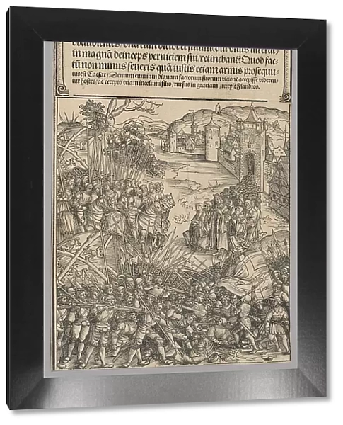 Flemish Rebellion, plate 7 from Historical Scenes from the Life of Emperor...printed c. 1520. Creator: Wolf Traut