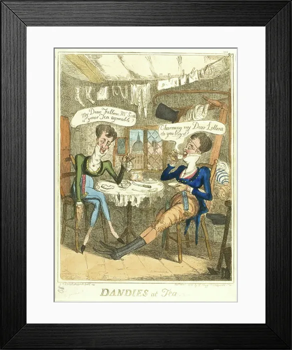 Framed Print : Dandies at Tea, 1818. Creator: Isaac Robert Cruikshank Framed Print : Dandies at Tea, 1818. Creator: Isaac Robert Cruikshank