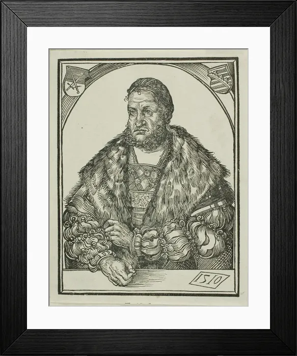 Framed Print : Elector Frederick III of Saxony, from Speculum intellectuale felicitatis humane, 1510. Creator: Wolf Traut Framed Print : Elector Frederick III of Saxony, from Speculum intellectuale felicitatis humane, 1510. Creator: Wolf Traut