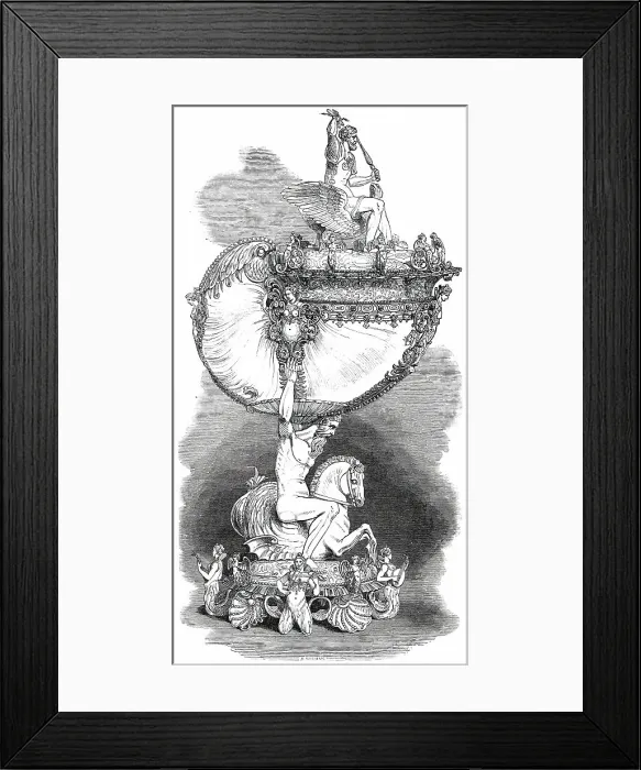 Framed Print : No. 1. - Nautilus, Mounted in Silver-Gilt, the Property of Her Majesty, 1850. Creator: Unknown Framed Print : No. 1. - Nautilus, Mounted in Silver-Gilt, the Property of Her Majesty, 1850. Creator: Unknown