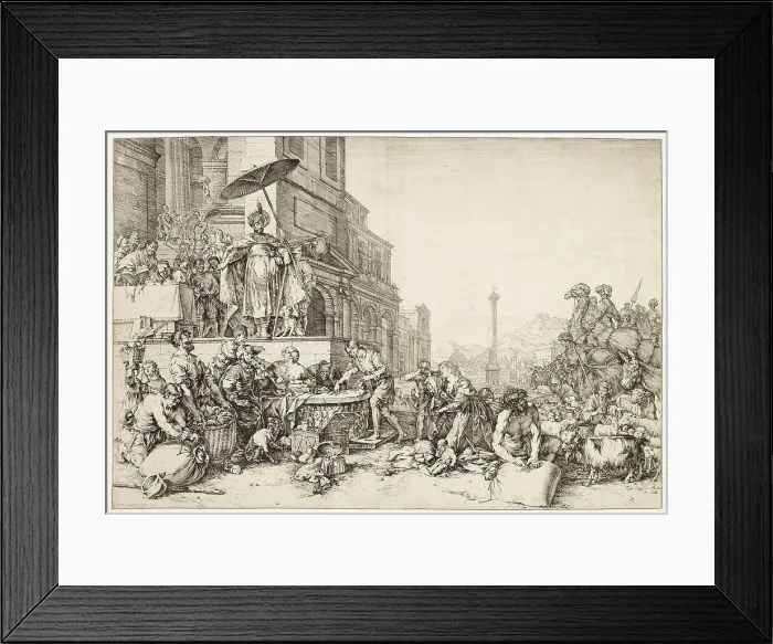 Framed Print : Joseph Distributing Grain to Egypt, 1644. Creator: Bartholomeus Breenbergh Framed Print : Joseph Distributing Grain to Egypt, 1644. Creator: Bartholomeus Breenbergh