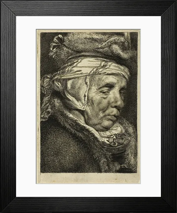 Framed Print : Head of an Old Woman, n.d. Creator: Cornelis de Visscher Framed Print : Head of an Old Woman, n.d. Creator: Cornelis de Visscher