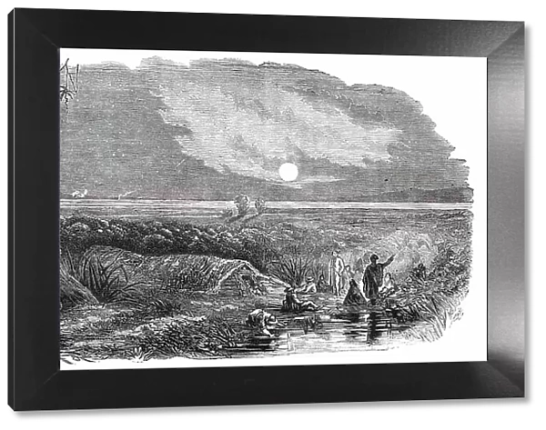 Panorama of New Zealand - Bivouack of Surveyors, 1850. Creator: Unknown