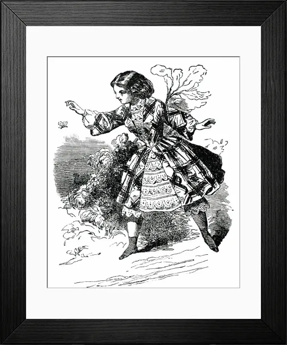 Framed Print : Paris Fashions for September - Girl's Dress, 1850. Creator: Unknown Framed Print : Paris Fashions for September - Girl's Dress, 1850. Creator: Unknown