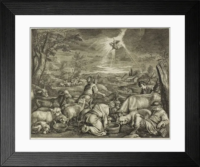 Framed Print : The Angel Promising the Land of Sichem to Abraham, n.d. Creator: Cornelis de Visscher Framed Print : The Angel Promising the Land of Sichem to Abraham, n.d. Creator: Cornelis de Visscher