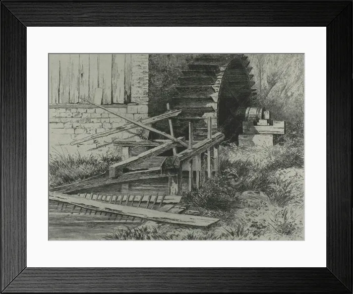 Framed Print : Mill in the Cressbeds at Veules, 1873. Creator: Carel Nicolaas Storm Framed Print : Mill in the Cressbeds at Veules, 1873. Creator: Carel Nicolaas Storm